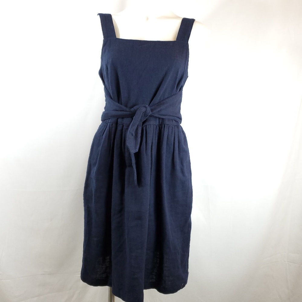 Loft Dark Blue Bow Tie Dress Size 8
